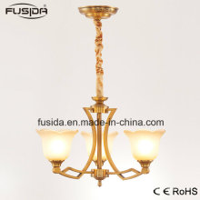 Iluminação pingente Luz de lustre de bronze de cor de luxo com forma de vidro de flor D-6115/3